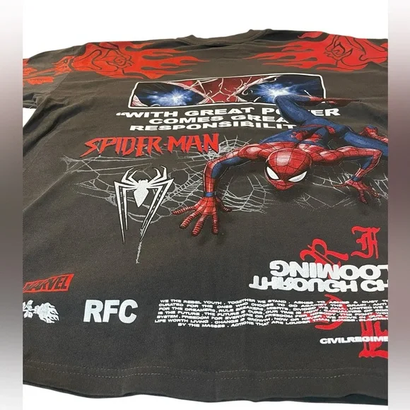 Civil Regime X Marvel Spider-Man Graphic Tee - Black - Picture 3 of 11